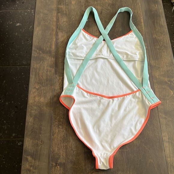 L *Space Maniac Retro White One Piece Swimsuit Sz- - Picture 11 of 11